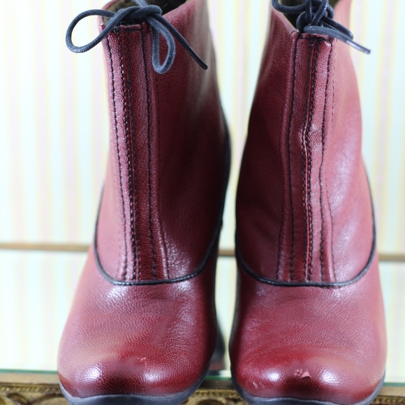 Fly London Red Leather Ankle Boots - Picture 13 of 16